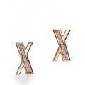 Tiffany X Earrings Rose Gold Cubic Zirconia