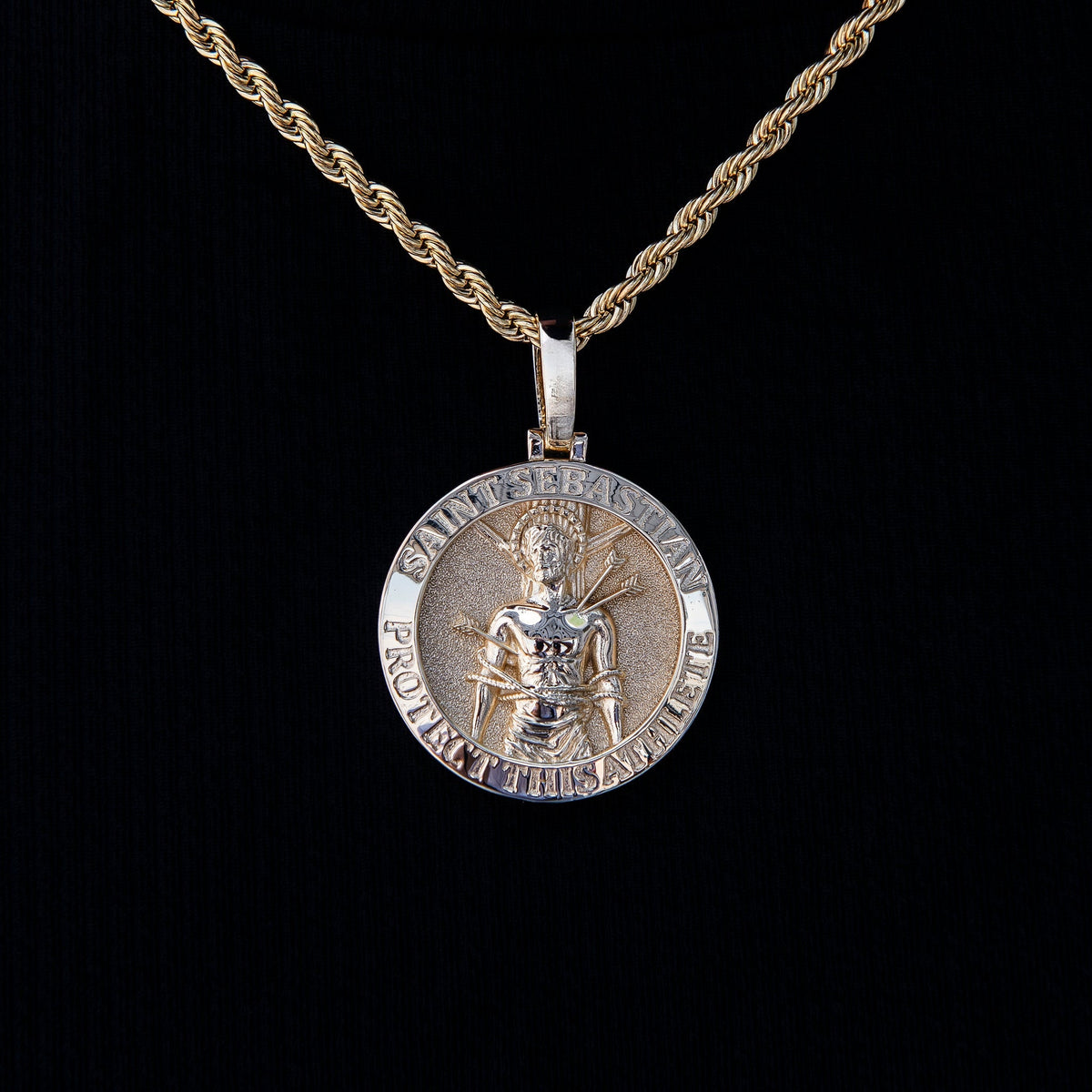Athletes Guardian Pendant in Yellow Gold