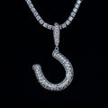 Simple Horseshoe Pendant in White Gold
