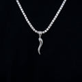 Italian Horn Pendant in White Gold