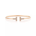 Tiffany T Bracelet Pink Gold 1.8MM Cubic Zirconia